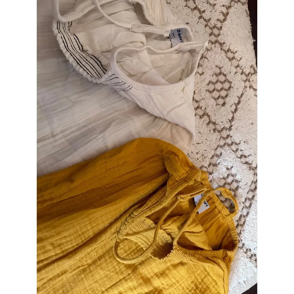 Old navy play sundresses mustard yellow‎ ivory